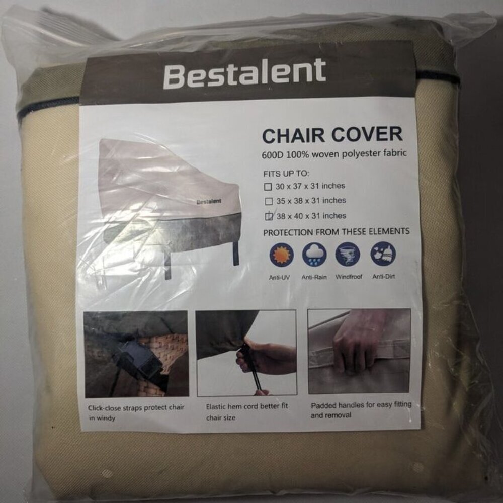 NEW- Bestalent Patio Outdoor Chair Cover Woven Polyester 38" x 40" x 31" inches - Picture 3 of 5